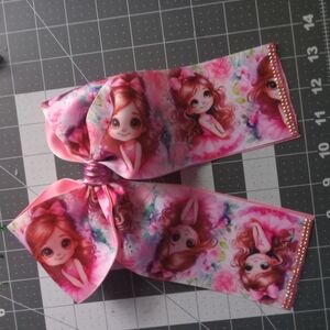 Pink Cartoon Character Hair Bow for Kids